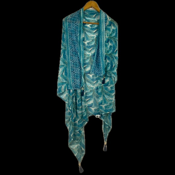 Tommy Bahama Swim Wrap Cover Up/Skirt sarong scarf NWOT blue, navy tasse… - Picture 1 of 10
